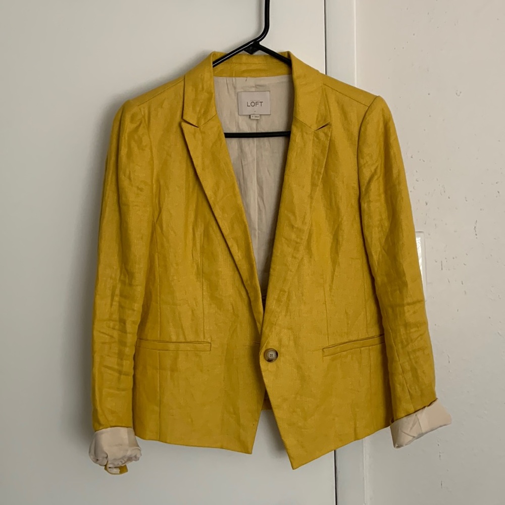YELLOW LOFT LINEN BLAZER